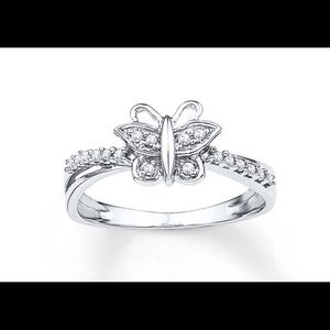 White Gold & Diamond Butterfly Ring